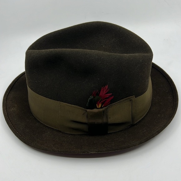 Vintage Mallory Fifth Avenue by Stetson Fedora Hat 100% Wool - Picture 2 of 12